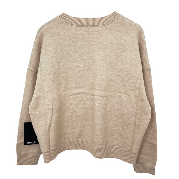 Forever 21 Teddy Bear Faces Sweater Women’s Large - Picture 2 of 11